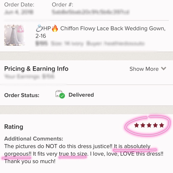 💍HP🔥 Chiffon Flowy Lace Back Wedding Gown, 2-26W - Picture 7 of 8